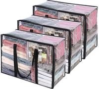 3 Sac de Rangement Sous Lit Transparent 40L Vendos85