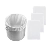 3 Sacs de Filtration pour Brassage, 45 x 60 cm Sacs Filtrants Blancs pour 120 Micro, Tissu de Filtration Réutilisable avec Cordon, Sac de Brassage pour Bière, Confiture et Boissons Maison