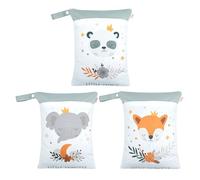 3 Sacs Humides, Organisateur De Sac à Langer Imperméable Pour Bébé, Pochette à Couches Suspendue, Sacs à Couches Lavables Réutilisables, Voyage, Plage, Gym, Piscine (A)