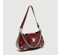 3 Sangle Y2K Sac à main chic de motard, sac à épaule décontracté à la mode en cuir PU avec décoration en forme de cœur, sac bandoulière polyvalent convenant aux femmes, filles, étudiantes, jeunes prof