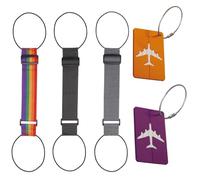 3 Sangles De Bagages Et 2 Étiquettes De Bagages, Sangles De Bagages Élastiques, Sangles De Bagages Réglables, Sangles De Bagages Portables, Accessoires De Bagages De Voyage