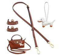 3 Sangles D'Épaule De Rechange pour Sacs De Messager, 1 Porte-Clés Teckel, Bandoulière en Cuir Réglable, sans Poinçon, Porte-Clés De Voiture.