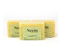 3 Savons naturel de Neem fabriqué exclusivement à partir d’huile de Neem et d’huile de coco - Pour traiter l'acné et toutes les impuretés de la peau - Action protectrice, régénérante et restructurante