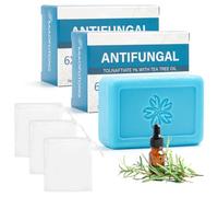 3 Savons Solides À L'huile D'arbre À Thé, Savon Nettoyant Pour Visage, Corps Et Mains, Nettoyage En Profondeur, Régulation Douce De La Sébum, Apaisant Et Hydratant (Blue, 3)