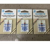 3 Schmetz Double Aiguile Piston Plat pour Machine à Coudre Puissance 2,0/80