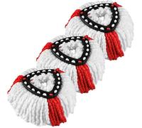 3 serpillères en microfibre compatibles avec la tête de nettoyage Vileda Turbo 2 en 1 EasyWring & Clean [rouge et blanc]