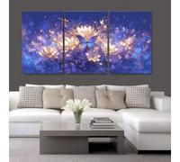 3 Set 5D DIY Diamond Painting Kit Papillon violet Diamant Peinture Complet Diamant Broderie Triptyque Strass Artisanat Point de Croix Mosaïque Moderne Peinture Décoration Maison Cadeau 120x60cm S-4145