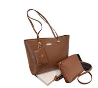 3/set Bag Handbag Fashion Large Capacity Shoulder Bags For Women Womens Autumn And Winter(Light brown)