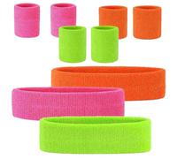 3 Set Bandeau Fluo Annee 80 Bandeau Et Bracelets Fluo Bandeau Fluo Sport Bandeau Orange Fluo Années 80 Bandeau Sport Fluo Année 80 Guetres Femme Fluo(Rose+Fruit Vert+Orange)