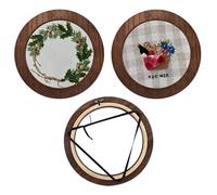 3 Sets Cadre de broderie en bois avec cerceaux de broderie Rond Cross Stitch Hoop pour DIY Arts, Artisanat Créatifs Décoration 8 pouces