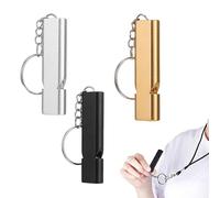 3 Sifflet de Secours,Double Tubes Métal Sifflet Secours Sifflet d'urgence Sifflet Argent Doré, Sifflet Urgence Sifflet Fort Sifflet Sauvetage pour Camping Randonnée Survie Arbitre
