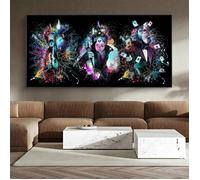 3 singes affiches imprime coloré décoration de la maison rue graffiti toile salon singes murale 50x100cm sans cadre