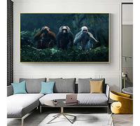 3 singes toile peinture mur Art photos impressions pour salon animaux affiches et impressions décorative chambre murale 70x140 cm sans cadre