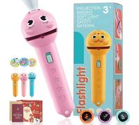 3 Slide Films Projection Torch Light Toy - 24/48/96 Random Patterns, Reusable Torch Projector Flashlight for Kids, Early Education Children Projector Toys, for Bedroom/Ceiling/Wall/Tent (B1)