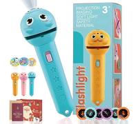 3 Slide Films Projection Torch Light Toy - 24/48/96 Random Patterns, Reusable Torch Projector Flashlight for Kids, Early Education Children Projector Toys, for Bedroom/Ceiling/Wall/Tent (C2)