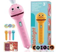 3 Slide Films Projection Torch Light Toy - 24/48/96 Random Patterns, Reusable Torch Projector Flashlight for Kids, Early Education Children Projector Toys, for Bedroom/Ceiling/Wall/Tent (A2)