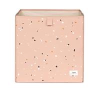 3 Sprouts Boîte Cube Tissu Enfant, Jouets/Accessoires, Terrazzo Vieux Rose | Cube tissu, Jouets/livres/vêtements, 33 x 33 cm, Compatible étagère cube, Pliable, Chambre enfant, Facile à nettoyer