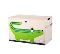 3 Sprouts - Boite de Rangement Jouet Enfant - Coffre à Jouets Bébé et Enfant - Bac de Rangement Pratique et Coloré - Crocodile