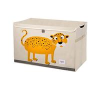 3 Sprouts - Boite de Rangement Jouet Enfant - Coffre à Jouets Bébé et Enfant - Bac de Rangement Pratique et Coloré - Léopard