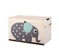 3 Sprouts - Boite de Rangement Jouet Enfant - Coffre à Jouets Bébé et Enfant - Bac de Rangement Pratique et Coloré - Éléphant