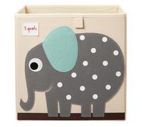3 Sprouts - Boite Rangement Enfant - Cube de Rangement Tissu pour Jouets et Accessoires - Bac / Caisse Rangement Enfant - Boite Rangement Jouet - Idéal pour Enfants et Bébé - Éléphant