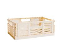 3 Sprouts - Caisse Pliable - Caisse de Rangement Plastique Pliable pour Enfants et Adultes - Crème