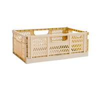 3 Sprouts - Caisse Pliable - Caisse de Rangement Plastique Pliable pour Enfants et Adultes - Sable