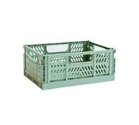 3 Sprouts - Caisse Pliable - Caisse de Rangement Plastique Pliable pour Enfants et Adultes - Vert