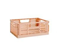 3 Sprouts - Caisse Pliable - Caisse de Rangement Plastique Pliable pour Enfants et Adultes - Vieux Rose