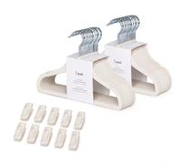 3 Sprouts Cintres Bébé en Velours, Lot de 30, Crème + 10 Pinces | 30 cintres velours, Antidérapants, 29 cm, Vêtements bébé/enfant, Couleurs douces, Penderie bébé, Velours antidérapant