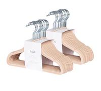 3 Sprouts Cintres en Velours pour Bébés et Enfants - Cintres Enfant/Bébé Antidérapants et Doux - Idéal pour Vêtements Bébé - Cintre Enfant Robuste - Lot de 30 - Noisette