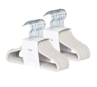 3 Sprouts Cintres en Velours pour Bébés et Enfants - Cintres Enfant/Bébé Antidérapants et Doux - Idéal pour Vêtements Bébé - Cintre Enfant Robuste - Lot de 30 - Gris