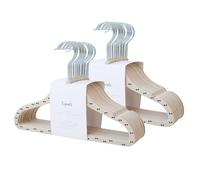 3 Sprouts Cintres en Velours pour Bébés et Enfants - Cintres Enfant/Bébé Antidérapants et Doux - Idéal pour Vêtements Bébé - Cintre Enfant Robuste - Lot de 30 - Double Point et Beige