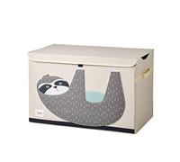 3 Sprouts, Coffre à Jouets en Polyester, Idéal pour Contenir et Organiser des Objets et des Jeux pour Enfants, Décoré de Paresseux Gris, 61x37x38 cm