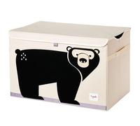 3 Sprouts – Coffre à jouets Ours – Boîte de rangement pratique et colorée pour bébé et enfant