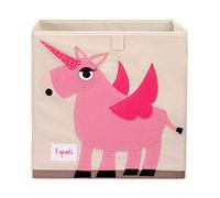 3 Sprouts, Conteneur de Rangement, Support à Jouets pour Enfants, Idéal pour Contenir Objets et Jeux, Décoré de Licorne, Compatible avec Étagères, 33x33x33 cm