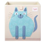 3 Sprouts, Conteneur de Rangement, Support à Jouets pour Enfants, Idéal pour Contenir Objets et Jeux, Décoré de Chat Bleu, Compatible avec Étagères 33x33x33 cm