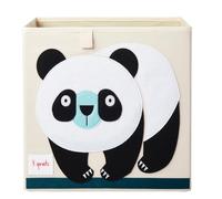 3 Sprouts, Conteneur de Rangement, Support à Jouets pour Enfants, Idéal pour Contenir Objets et Jeux, Décoré de Panda Noir, Compatible avec Étagères, 33x33x33 cm