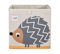 3 Sprouts, Conteneur de Rangement, Support à Jouets pour Enfants, Idéal pour Contenir Objets et Jeux, Décoré de Hérisson Gris, Compatible avec Étagères, 33x33x33 cm