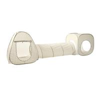 3 Sprouts Ensemble Tente et Tunnel Enfant, Jeux Intérieurs, Vichy Beige