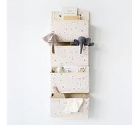 3 Sprouts - Étagère Derrière Porte - Rangement Suspendu Tissu - Organisateur de Porte - Étagère à Suspendre - Rangement Porte à Suspendre - Idéal Chambre d'Enfant, Chambre - Terrazzo - Crème