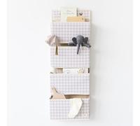 3 Sprouts - Étagère Derrière Porte - Rangement Suspendu Tissu - Organisateur de Porte - Étagère à Suspendre - Rangement Porte à Suspendre - Idéal Chambre d'Enfant, Chambre - Vichy - Beige