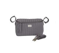 3 Sprouts - Organisateur Poussette - Sac de Rangement pour Poussette - Sac Landau Universel - Transforme en Sac à Langer - Gris