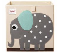 3 Sprouts Cube de rangement en tissu Éléphant
