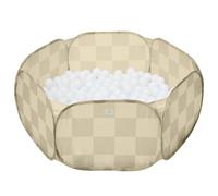 3 Sprouts - Piscine à balles pour Enfants - Piscine à balles pour bébé au Design Amusant - Idéal pour Jouer à l'intérieur - Tissu Durable (balles Non incluses) (Damier Beige)