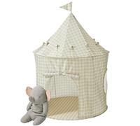 3 Sprouts Tente de Jeu Enfant, Intérieur/Extérieur, Vichy Beige | Tente de jeu, Intérieur/extérieur, Montage rapide, Chambre/jardin, Lecture et repos, S'accorde à la déco, Pliable