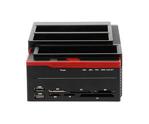 3 Station d'accueil pour 3 disques durs HDD IDE SATA 2,5"/3,5", avec lecteur de cartes UE et fonction de clonage