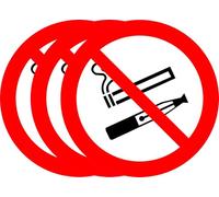 3 Sticker Interdiction Fumer et Vapoter de 10 cm | Pictogramme Officiel, Autocollant Vinyle, Conforme Signalisation Entreprise, Plusieurs Tailles