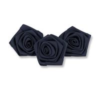 3 stk. Satin Roses 6 cm Noir//roses 55 mm plastique têtes roses satin satin de petites roses Rose Décoration Bricolage Décoration de table de mariage baptême communion Décoration Fleurs 5 cm applications 60 mm
