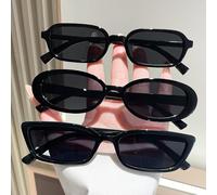 3 styles de lunettes tendance à verres teintés de couleur unie rétro pour un café, un café, une fête de plage, des vacances, tenue assortie